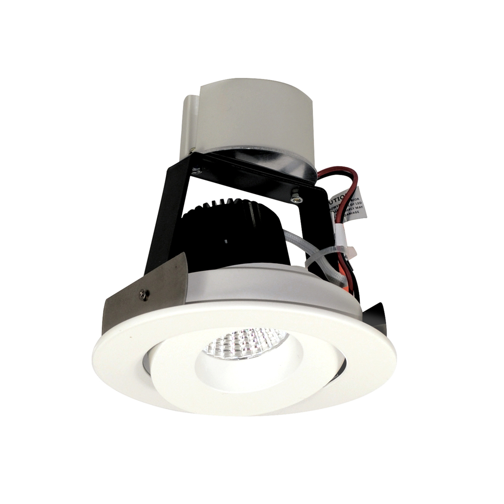 4" Iolite LED Round Adjustable Gimbal Retrofit, 1000lm / 12W, 3000K, Matte Powder White Finish