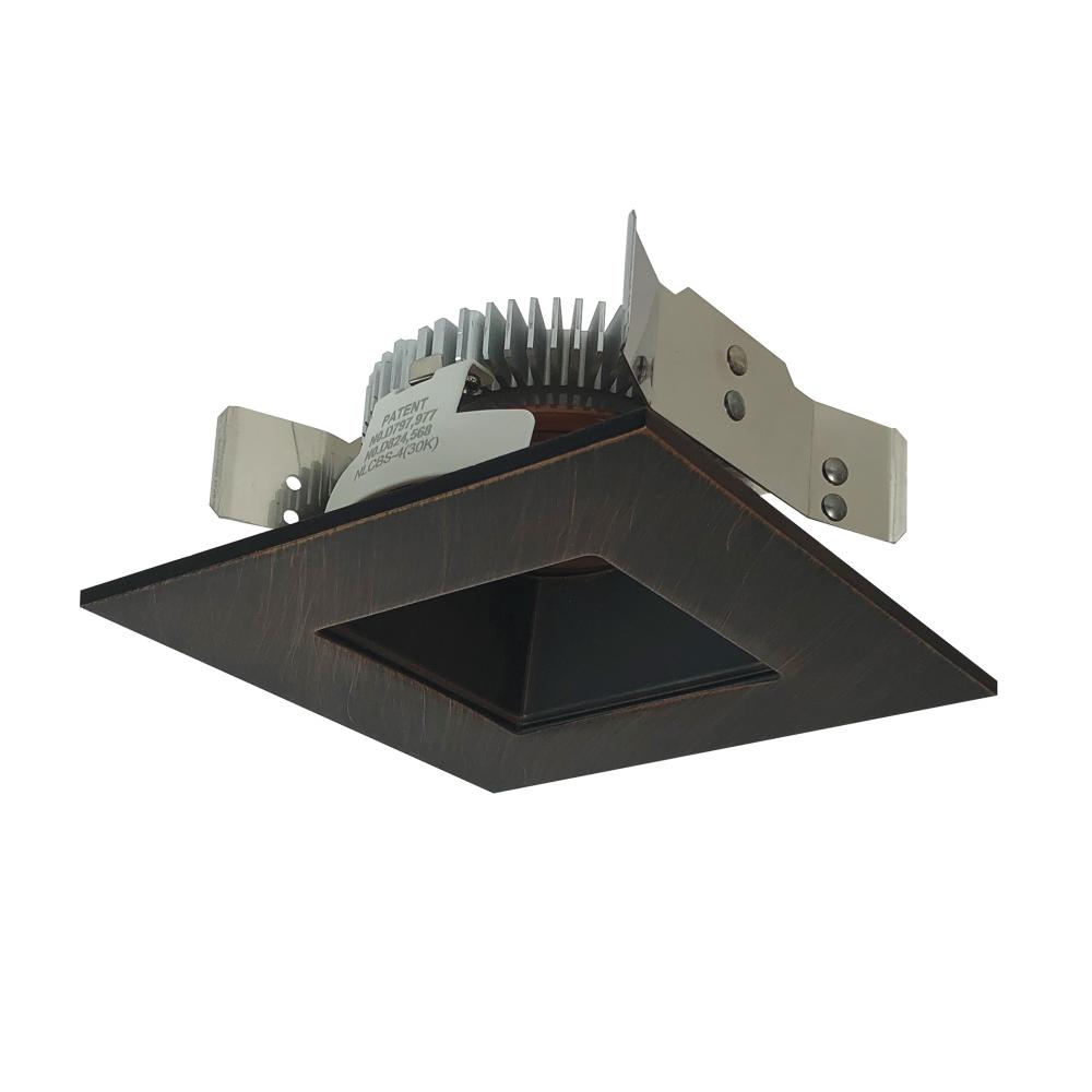 4" Cobalt Shallow High Lumen LED Trim, Square/Square Regress, 1250lm, 2700K, Bronze