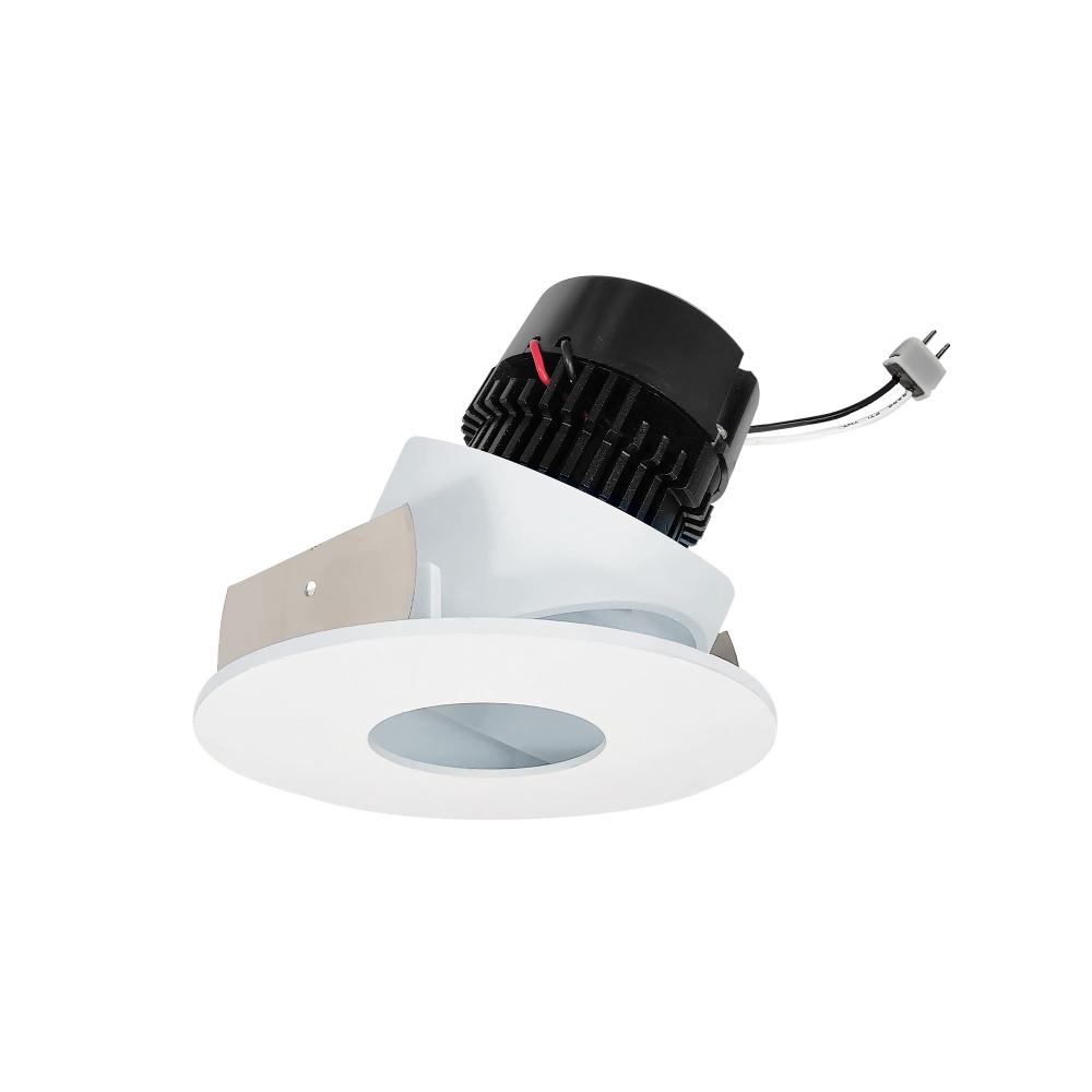 4" Pearl Low Voltage LED Round Adjustable Pinhole Retrofit, 950lm / 11W, 3000K, Matte Powder