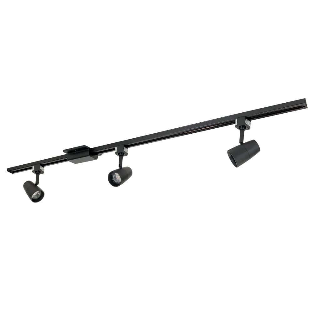 4-ft Track Pack with (3) MAC 800lm LED Track Heads, 4000K, Black Finish