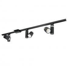 Nora NTLE-845940B - 4-ft Track Pack with (3) Aiden 1150lm LED Track Heads, 4000K, Black Finish