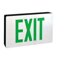 Nora NX-505-LED/G/2F - Die-Cast LED Exit Signs with AC only, Green Letters, Black Housing, 2 Faces