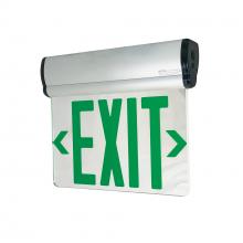 Nora NX-813-LEDG2MA - Recessed Adjustable LED Edge-Lit Exit Sign, AC Only, 6" Green Letters, Double Face / Mirrored