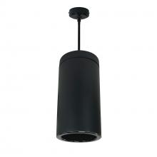 Nora NYLS3-6P1L230NC12BBB - 6" Sapphire III Pendant Mount Black Cylinder, Black Reflector/Black Flange, 120-277; 0-10V