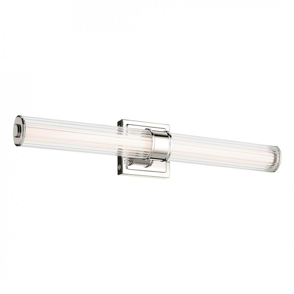 Laurene 26.5" Linear Bath Bar Medium LED with Clear Fluted Glass in Chrome