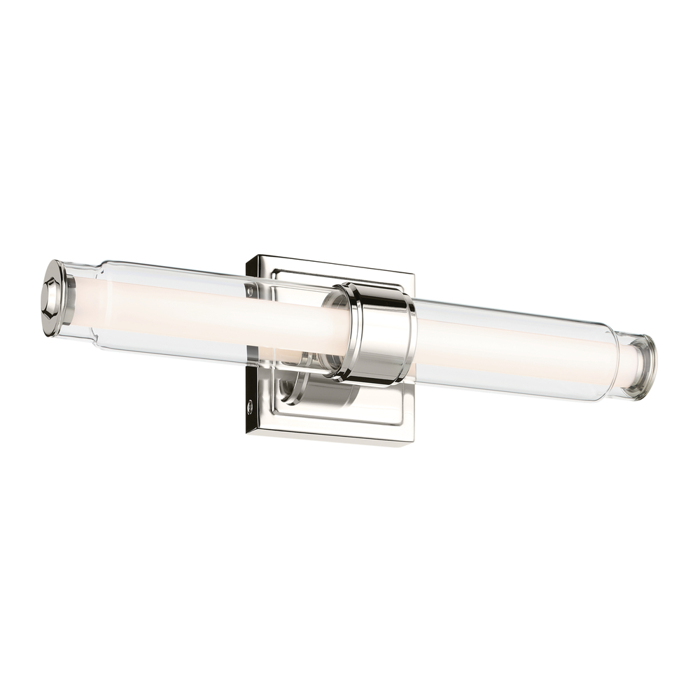 Laurene 18.5" Linear Bath Bar Small LED with Clear Glass in Chrome