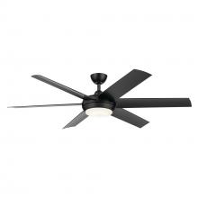 Kichler 310260SBK - 60 Inch Mint Ceiling Fan with Glass Diffuser in Satin Black with Satin Black Blades