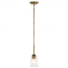 Kichler 43674NBRCLR - Shailene 11.25" 1-Light Mini Bell Pendant with Clear Glass in Natural Brass