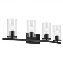 Kichler 45498BKCLR - Crosby 31.25" 4-Light Vanity Light with Clear Glass in Black