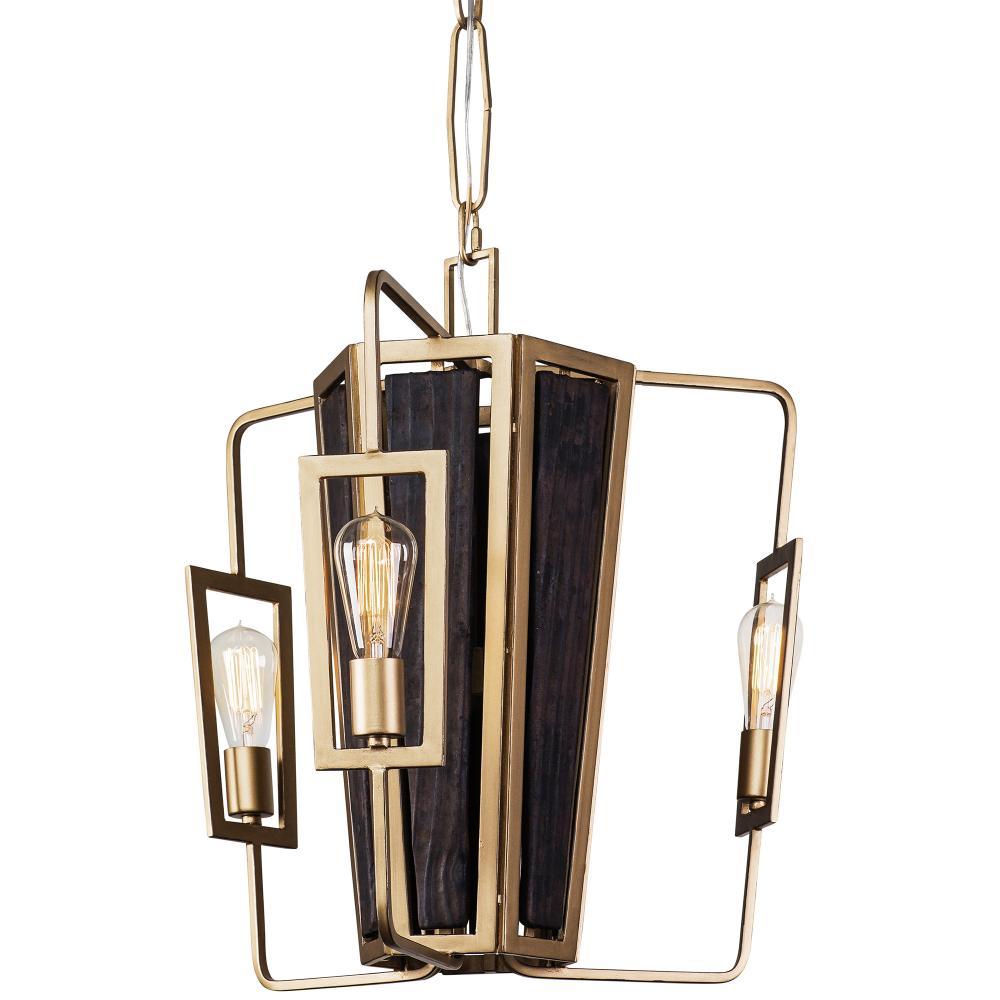 Madeira 3-Lt Chandelier - Rustic Gold