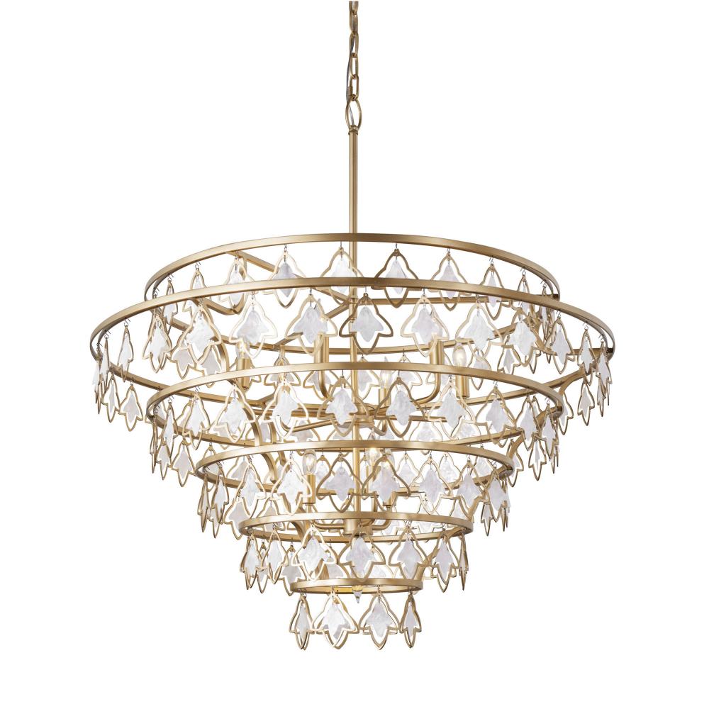 Fleur 10-Lt   Chandelier - French Gold