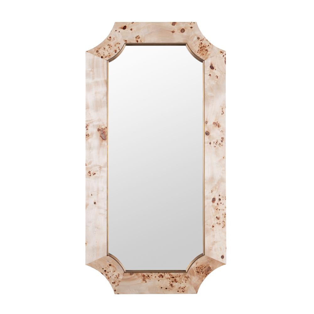 Farra 28x54 Wall Mirror - Poplar Burl/Weathered Brass