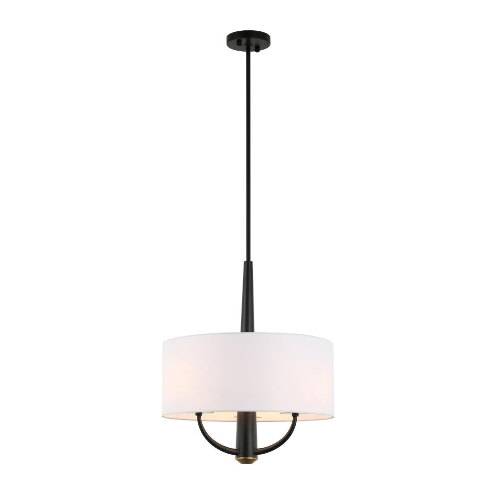 Patchwork 3-Lt Pendant - Black/Satin Brass