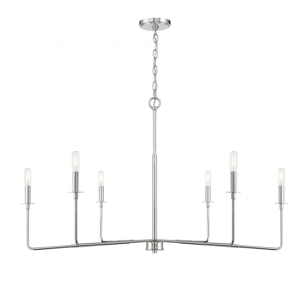 Salerno 6-Light Chandelier in Polished Nickel