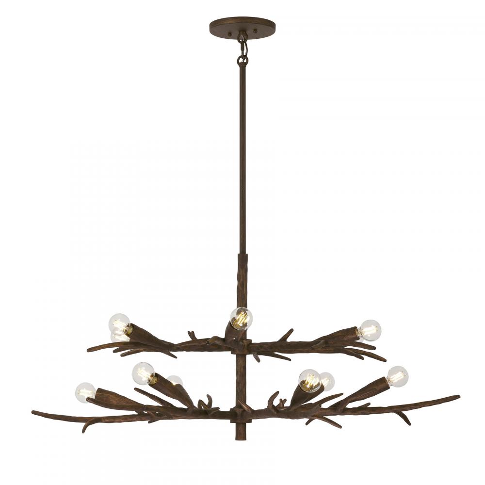 Palisades 12-Light Chandelier in Bark by Breegan Jane