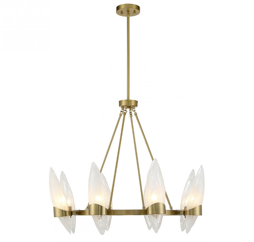 Nouvel 8-Light Chandelier in Warm Brass