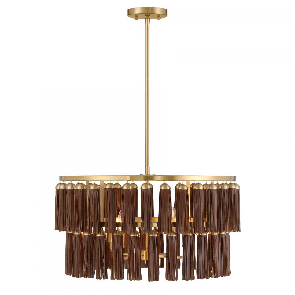 Aquitane 4-Light Pendant in Warm Brass