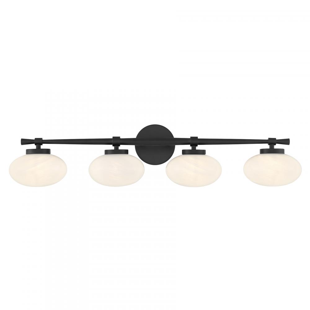 Barrow 4-Light Bathroom Vanity Light in Matte Black