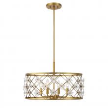 Savoy House 6-8410-4-322 - Bailey 4-Light Convertible Semi-Flush or Pendant in Warm Brass