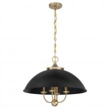 Savoy House 7-1725-4-143 - Monterey 4-Light Pendant in Matte Black and Warm Brass