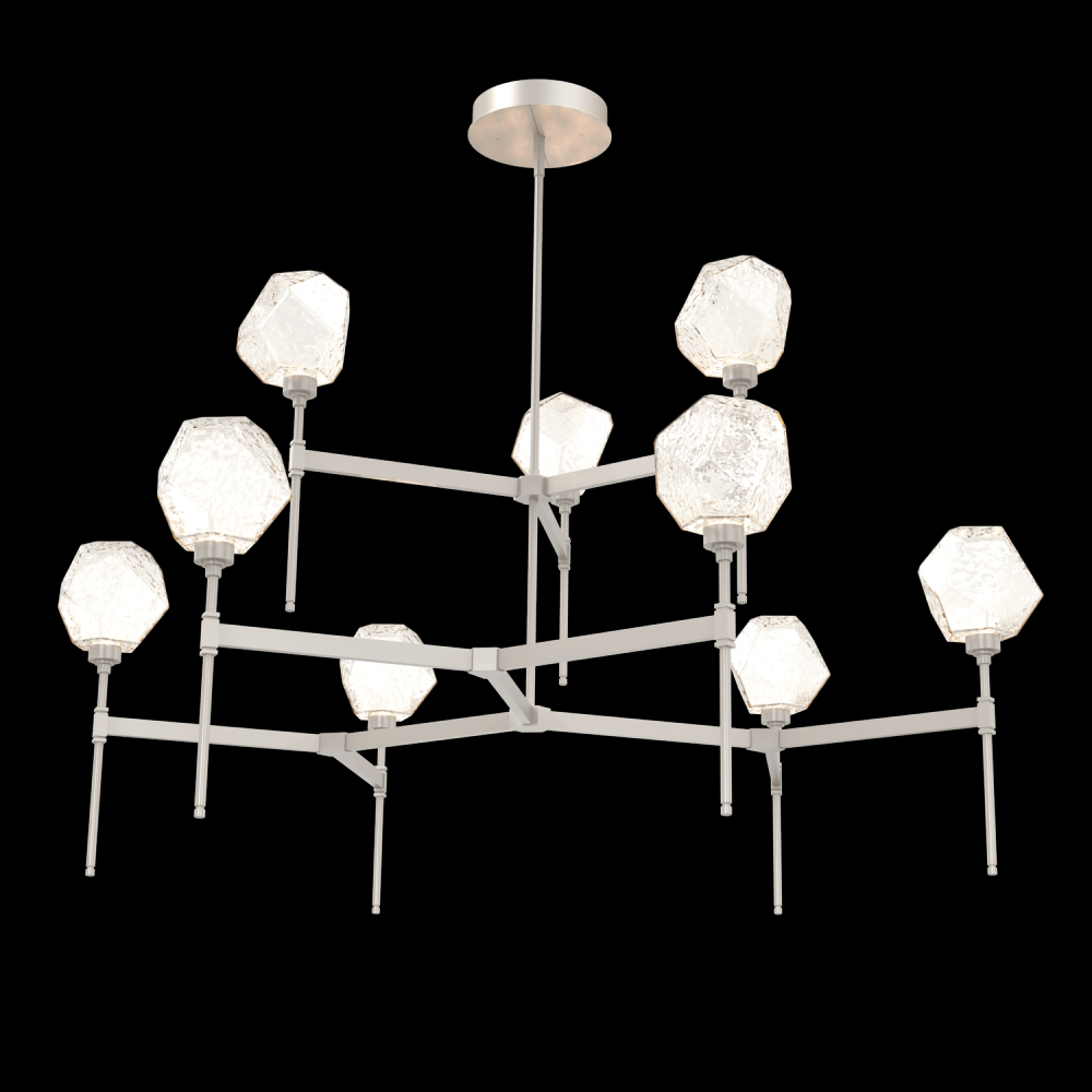 Gem Round Chandelier-55-Metallic Beige Silver