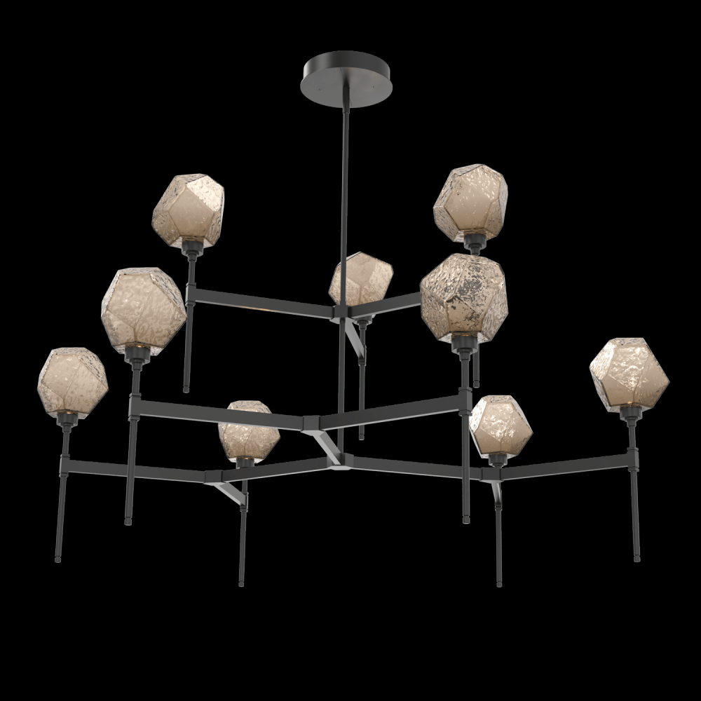 Gem Round Chandelier-55-Matte Black