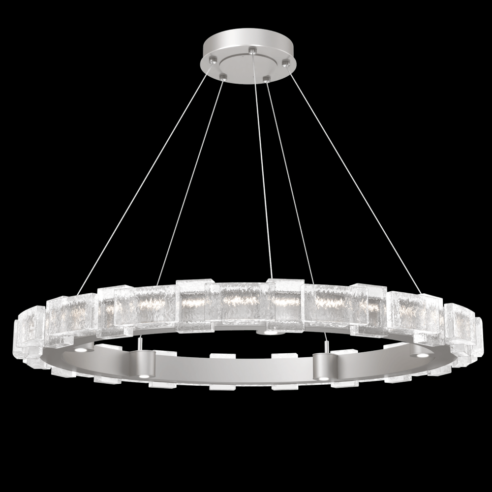 Tessera 38in Ring-Beige Silver-Tetro Cast Glass