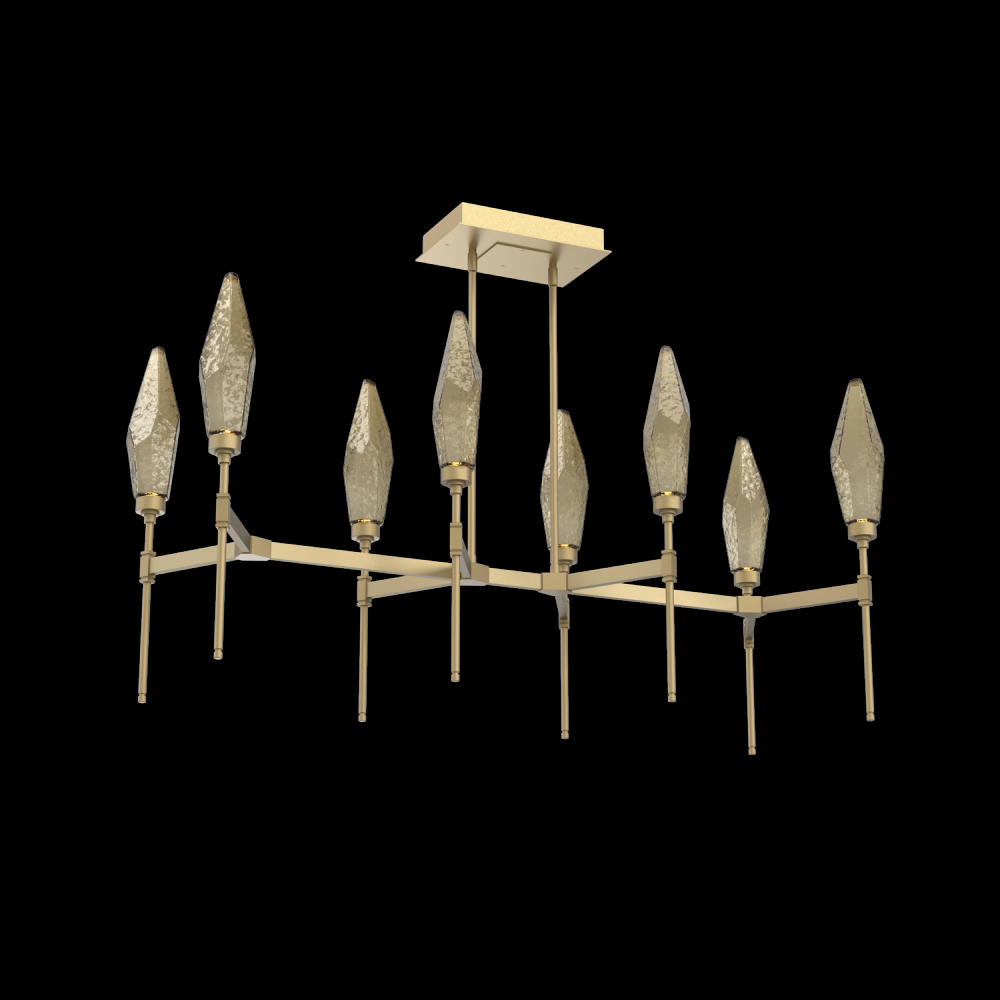 Rock Crystal Linear Belvedere Suspension-48-Gilded Brass