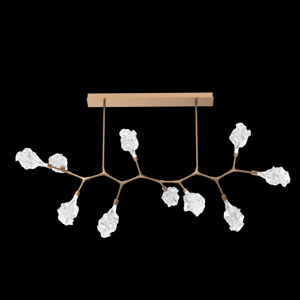 Blossom 10pc Branch-Novel Brass-Blossom Clear Blown Glass