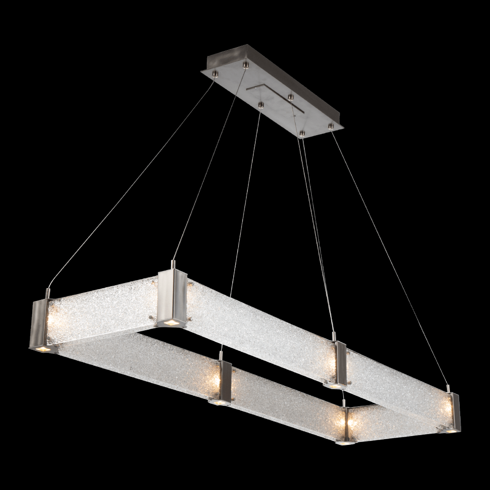 Parallel Rectangular Chandelier - 48-Gilded Brass