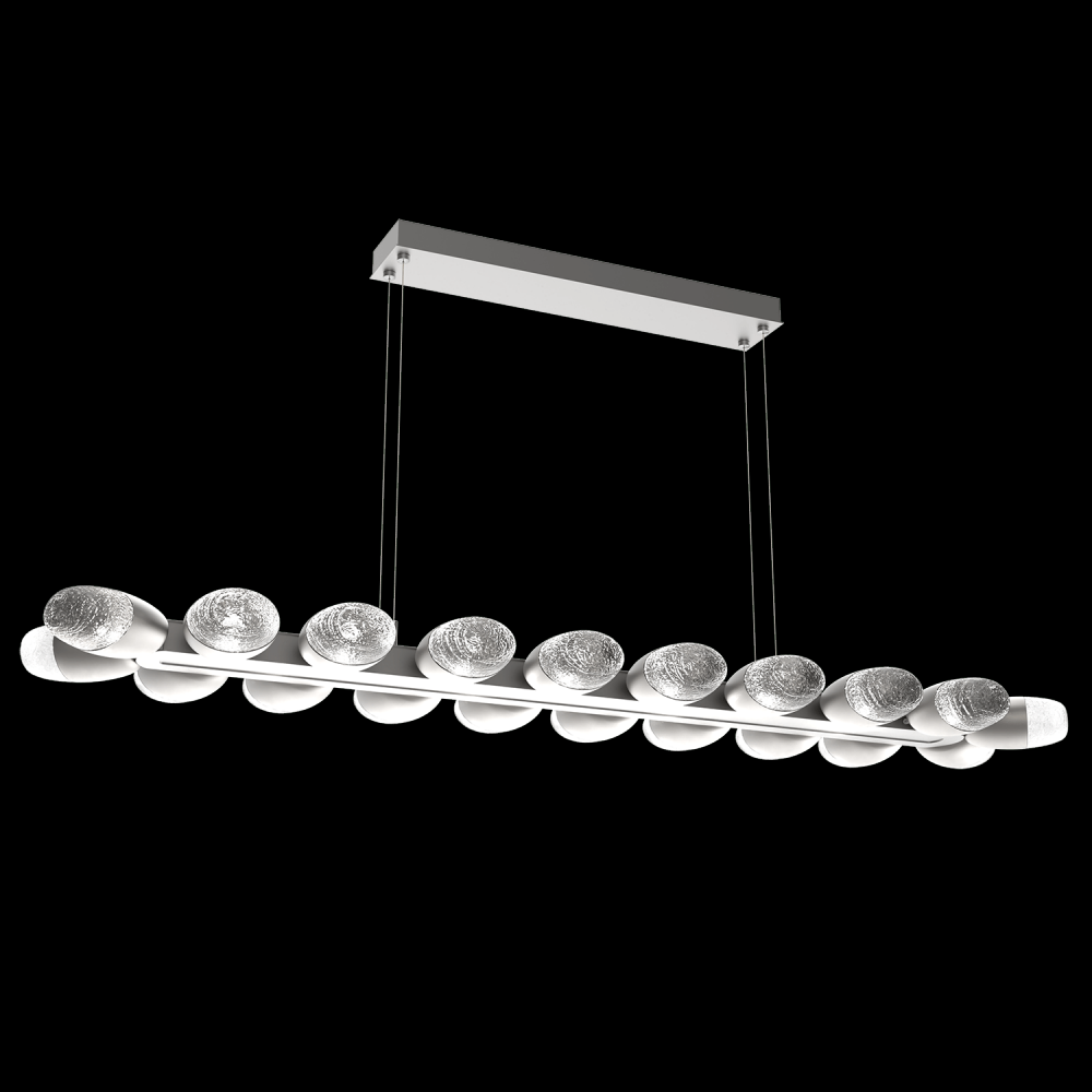 Pebble Linear Suspension 60" Small Glass-Gunmetal-Pebble Clear