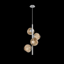 Hammerton CHB0086-T4-CS-FB-001-L1 - Luna 4pc Twisted Vine-Classic Silver-Floret Inner - Bronze Outer-Threaded Rod Suspension-LED 2700K