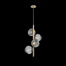 Hammerton CHB0086-T4-GB-FS-001-L1 - Luna 4pc Twisted Vine-Gilded Brass-Floret Inner - Smoke Outer-Threaded Rod Suspension-LED 2700K