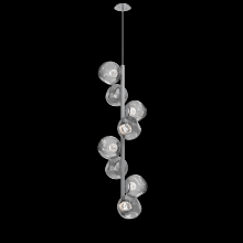 Hammerton CHB0086-T8-CS-FS-001-L1 - Luna 8pc Twisted Vine-Classic Silver-Floret Inner - Smoke Outer-Threaded Rod Suspension-LED 2700K