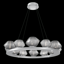 Hammerton CHB0089-0C-CS-S-CA1-L3 - Mesa 36" Ring-Classic Silver-Smoke Blown Glass