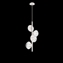 Hammerton CHB0089-T4-BS-C-001-L3 - Mesa 4pc Twisted Vine-Beige Silver-Clear Blown Glass-Threaded Rod Suspension-LED 3000K