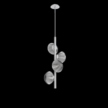 Hammerton CHB0089-T4-CS-S-001-L3 - Mesa 4pc Twisted Vine-Classic Silver-Smoke Blown Glass-Threaded Rod Suspension-LED 3000K