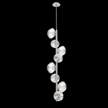 Hammerton CHB0089-T8-BS-C-001-L3 - Mesa 8pc Twisted Vine-Beige Silver-Clear Blown Glass-Threaded Rod Suspension-LED 3000K