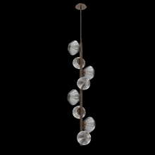 Hammerton CHB0089-T8-FB-S-001-L3 - Mesa 8pc Twisted Vine-Flat Bronze-Smoke Blown Glass-Threaded Rod Suspension-LED 3000K