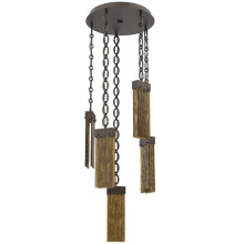 Hammerton CNB0042-05-FB-BG-CH2-L1 - Parallel Round 5pc Multi-Pendant with Chain