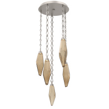 Hammerton CNB0050-05-BS-CB-CH1-L3 - Rock Crystal Round 5pc Multi-Pendant with Chain