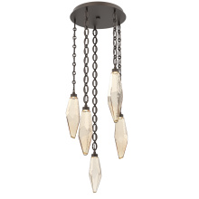 Hammerton CNB0050-05-FB-CA-CH2-L3 - Rock Crystal Round 5pc Multi-Pendant with Chain