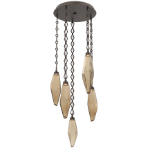 Hammerton CNB0050-05-FB-CB-CH1-L3 - Rock Crystal Round 5pc Multi-Pendant with Chain