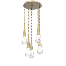 Hammerton CNB0078-05-GB-C-CH1-L3 - Raindrop Round 5pc Multi-Pendant with Chain