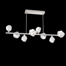 Hammerton PLB0039-T8-BS-C-001-L3 - Gem 8pc Twisted Branch-Beige Silver-Clear Blown Glass-Threaded Rod Suspension-LED 3000K