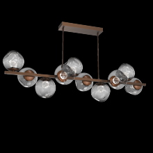 Hammerton PLB0086-T0-BB-FS-001-L3 - Luna 10pc Twisted Branch-Burnished Bronze-Floret Inner - Smoke Outer-Threaded Rod Suspension-LED