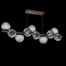 Hammerton PLB0086-T0-FB-FS-001-L1 - Luna 10pc Twisted Branch-Flat Bronze-Floret Inner - Smoke Outer-Threaded Rod Suspension-LED 2700K