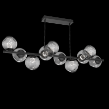 Hammerton PLB0086-T0-MB-FS-001-L3 - Luna 10pc Twisted Branch-Matte Black-Floret Inner - Smoke Outer-Threaded Rod Suspension-LED 3000K