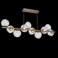 Hammerton PLB0086-T0-NB-GC-001-L1 - Luna 10pc Twisted Branch-Novel Brass-Geo Inner - Clear Outer-Threaded Rod Suspension-LED 2700K