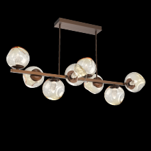 Hammerton PLB0086-T8-BB-GA-001-L1 - Luna 8pc Twisted Branch-Burnished Bronze-Geo Inner - Amber Outer-Threaded Rod Suspension-LED 2700K